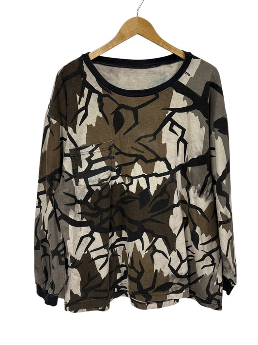 Vintage Predator Hunter Woodland Camo Long Sleeve Pocket Shirt Size Large