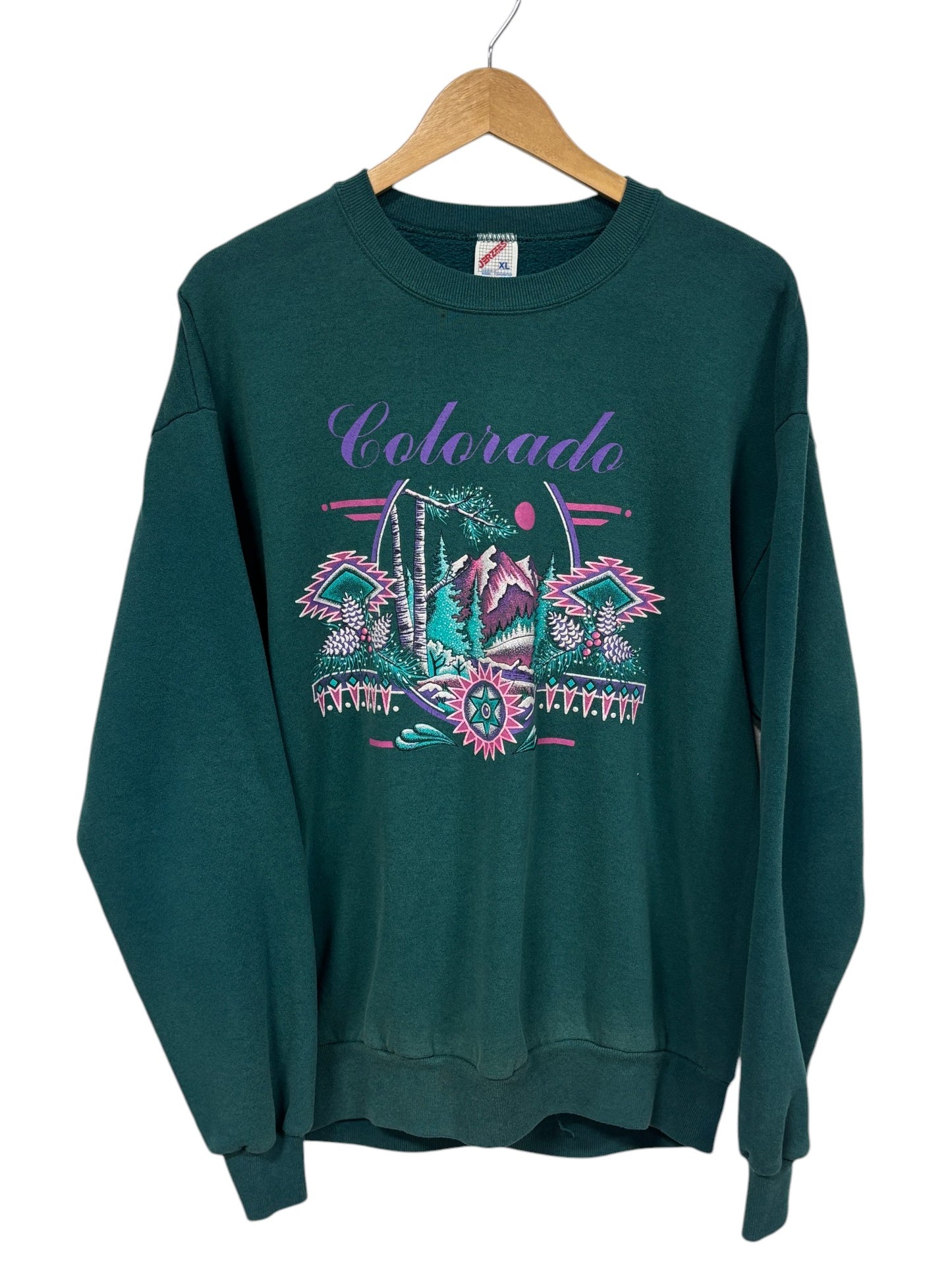 Vintage 90's Jerzees Colorado Nature Graphic Crewneck Sweater Size XL