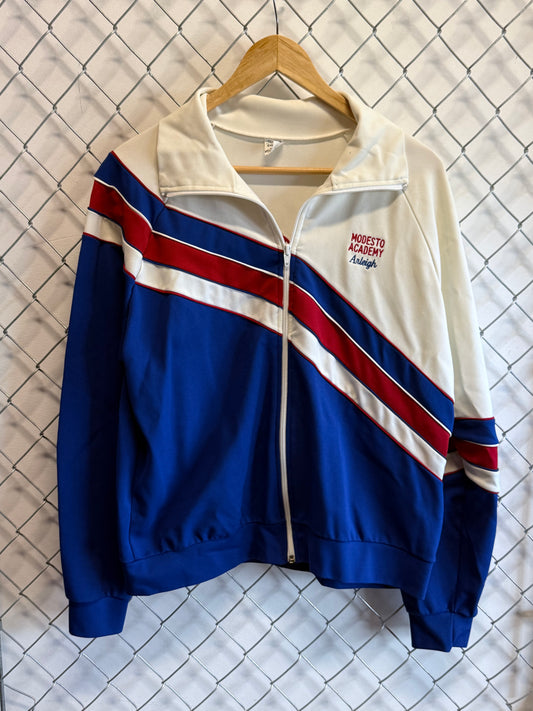 Vintage 80's Women's Modesto Academy Gymanstics Zip Up Jacket Size XL