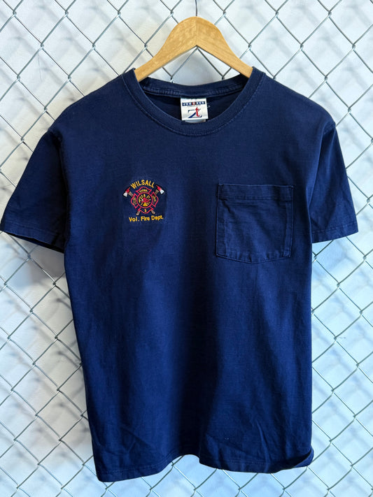 Vintage Wilsall Volunteer Fire Department Pocket Tee Size Small