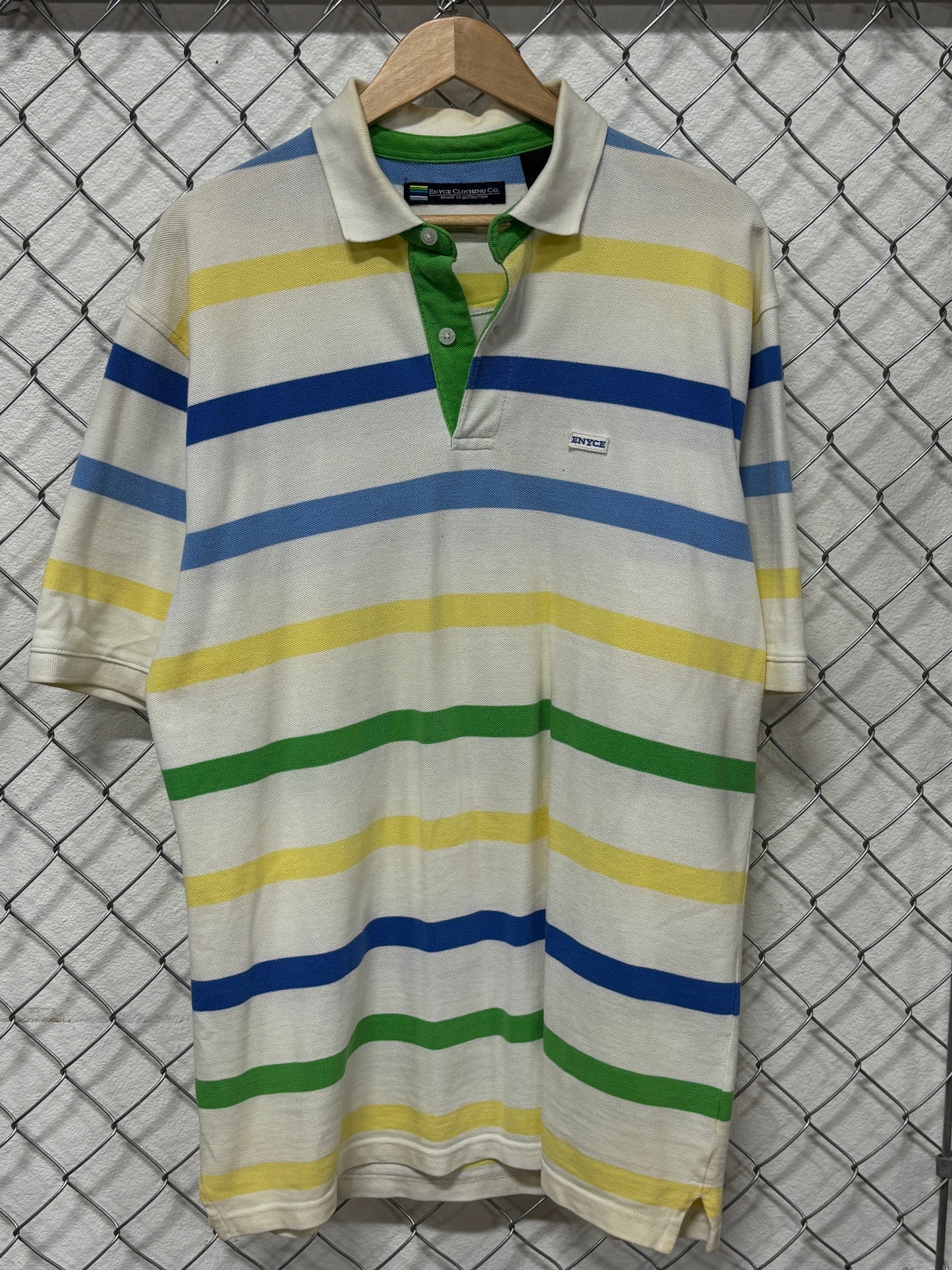 Vintage Y2K Enyce Striped Polo Shirt Size Large