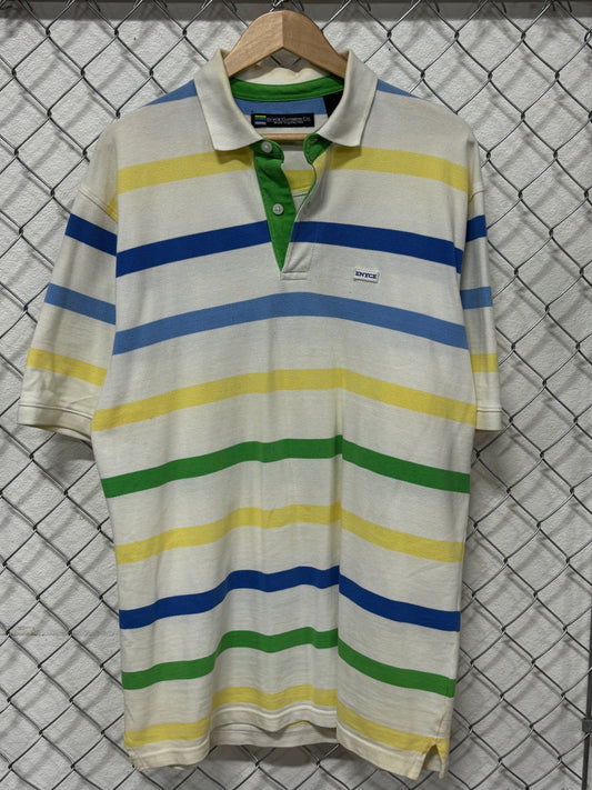 Vintage Y2K Enyce Striped Polo Shirt Size Large