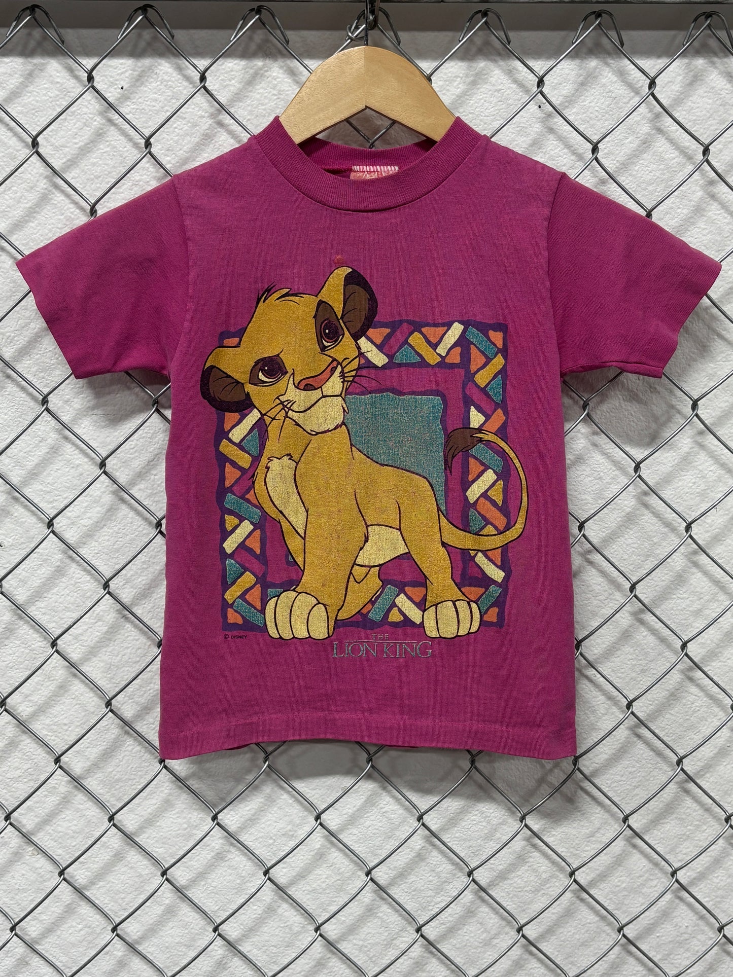 Vintage 90's The Lion King Disney Simba Kids Graphic Tee Size Small