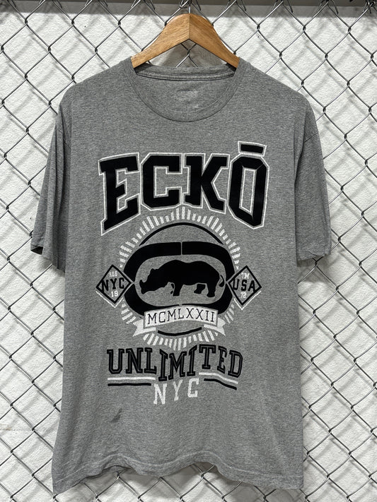 Vintage Y2K Ecko Unlimited Classic Logo Big Print Graphic Tee Size XL