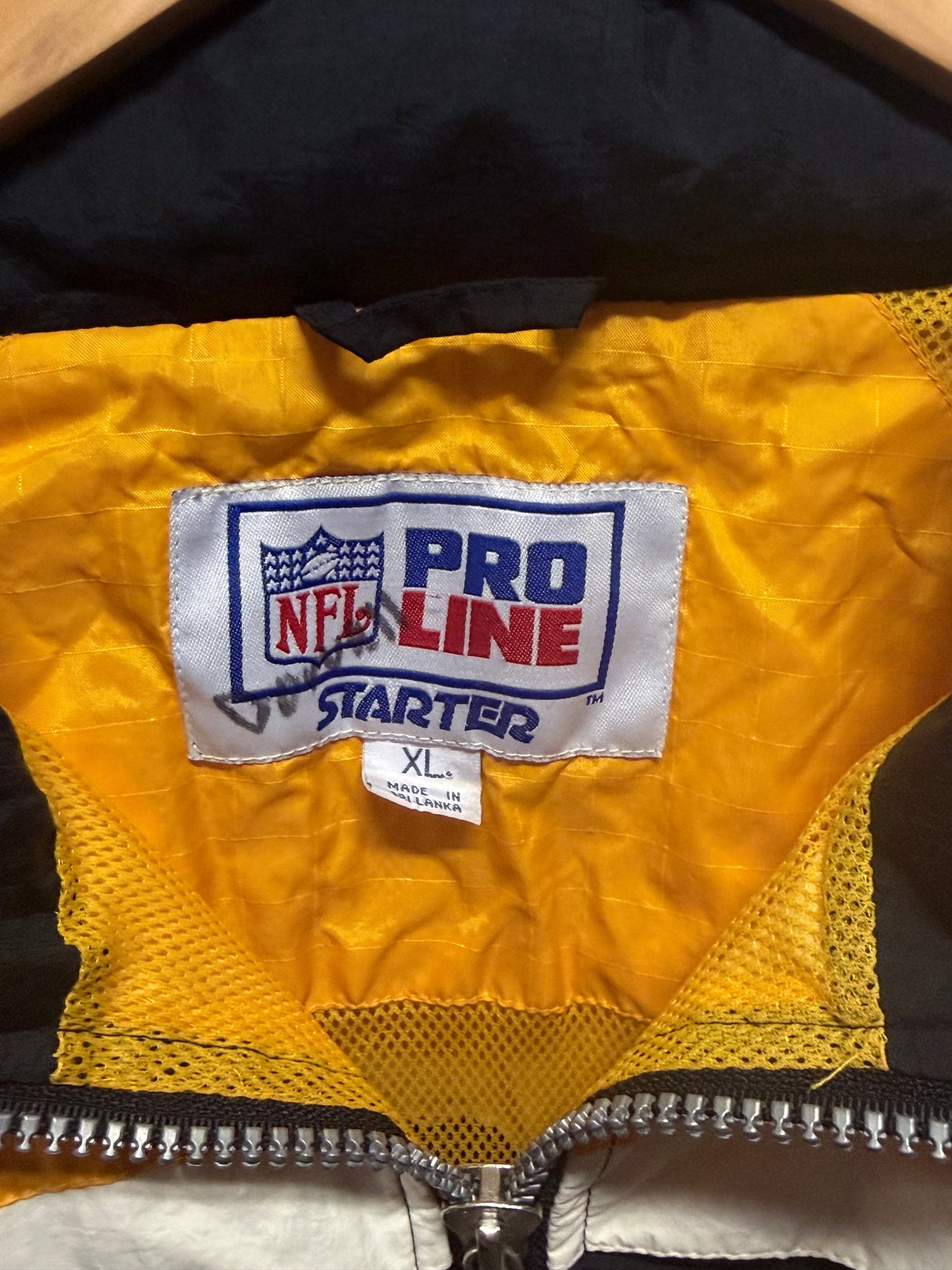 Vintage 90's Pittsburgh Steelers Starter Full Zip Windbreaker Jacket Size XL