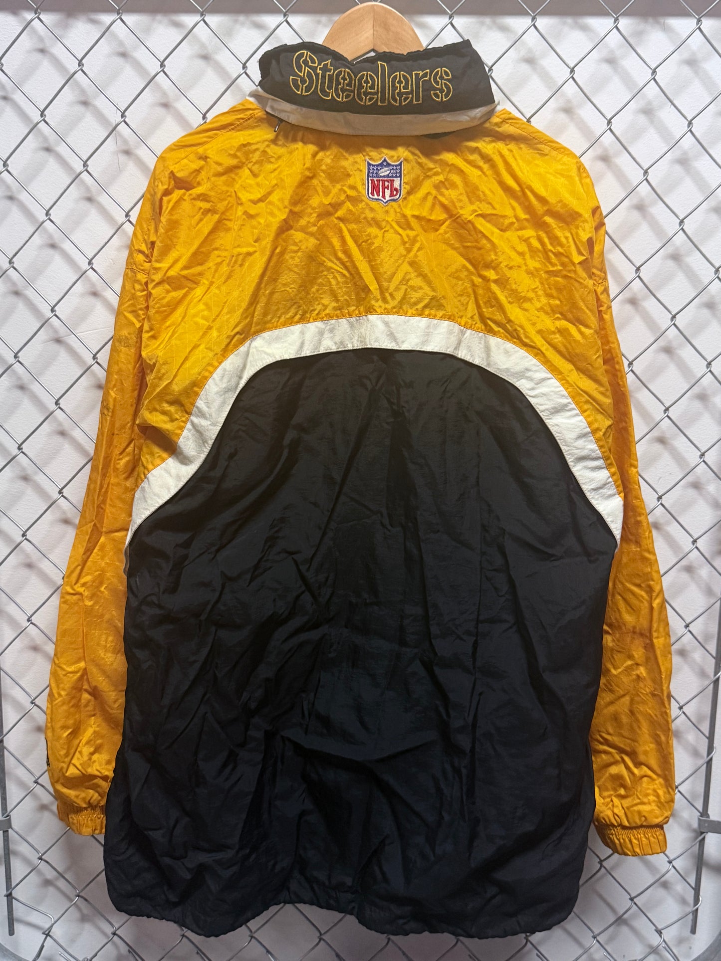 Vintage 90's Pittsburgh Steelers Starter Full Zip Windbreaker Jacket Size XL