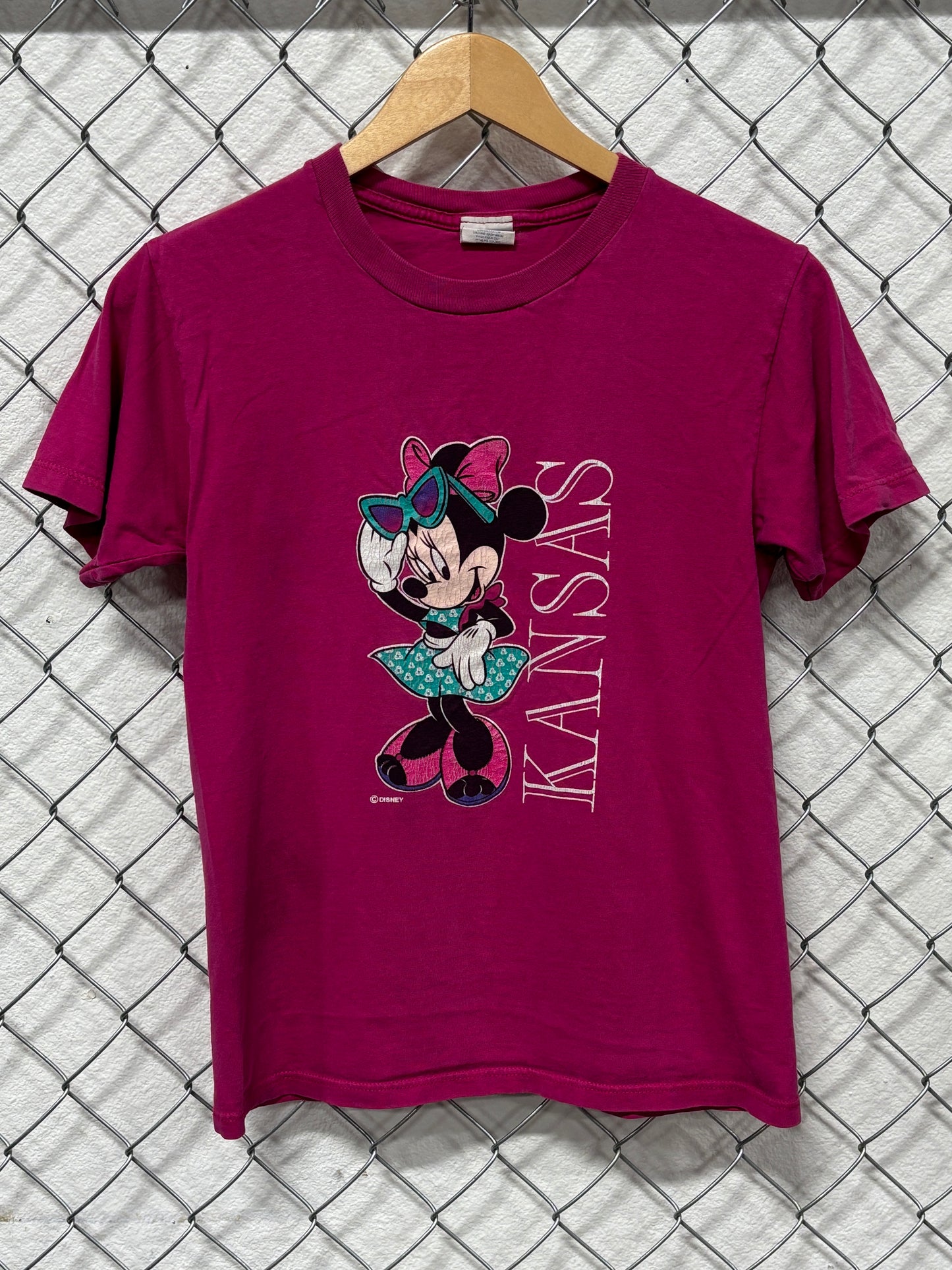 Vintage 90's Disney Minnie Mouse Kansas Youth Graphic Tee Size Large