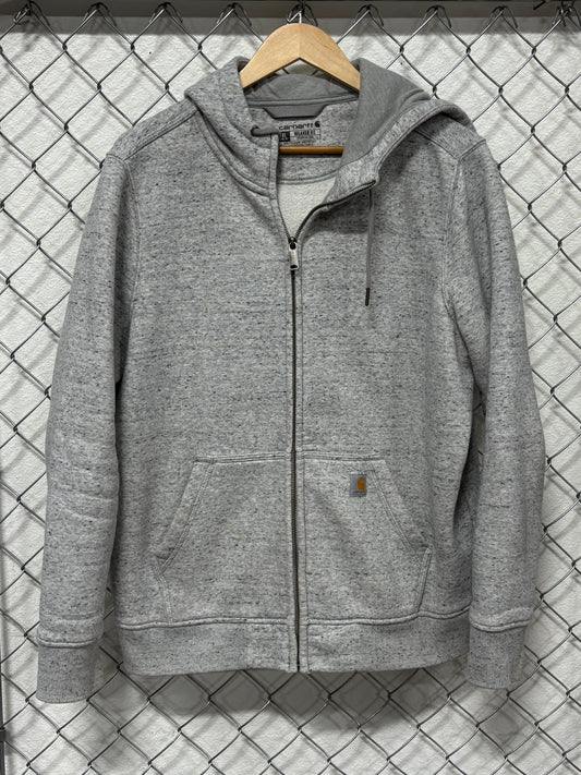 Carhartt Heather Grey Zip Up Relaxed Fit Hoodie Size XL