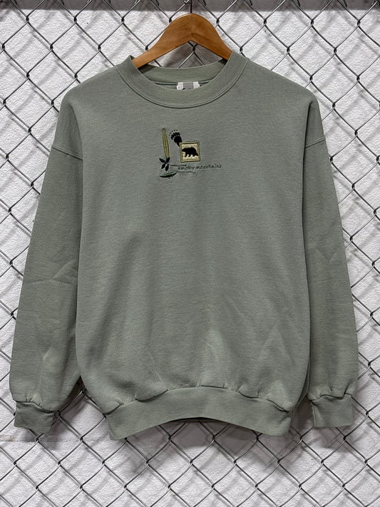 Vintage Smoky Mountains Grizzly Bear Nature Sweater Size Medium