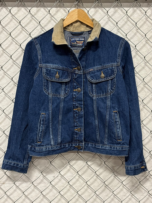 Vintage GAP Women's Denim Trucker Jacket Aztec Print Size Small