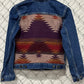 Vintage GAP Women's Denim Trucker Jacket Aztec Print Size Small