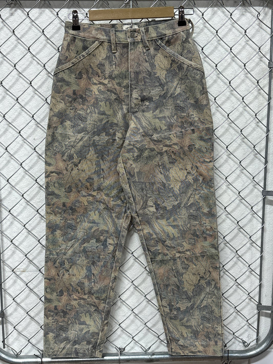 Vintage Women's Woodland Camo Double Knee Cargo Pants Size 27x29