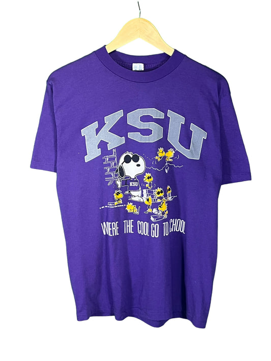 Vintage 80's KSU Joe Cool Charlie Brown Collegiate Tee Size Medium