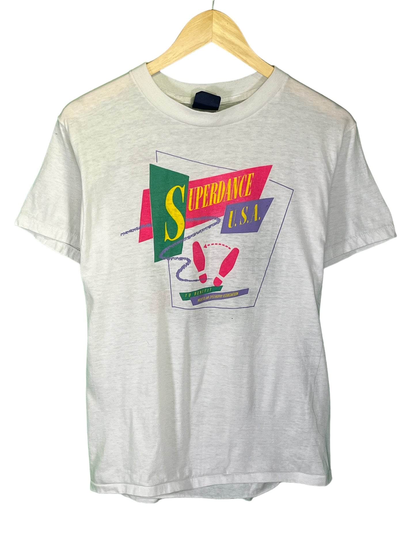 Vintage 80's Superdance USA Rimrock Mall Billings MT Graphic Tee Size Medium