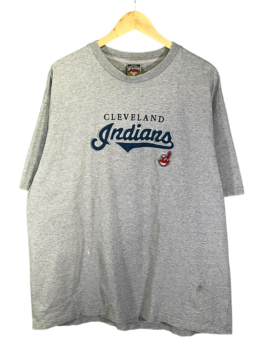 Vintage 00's Cleveland Indians Embroidered MLB Logo Graphic Tee Size XXL
