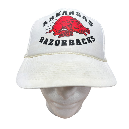 Vintage 90's Arkansas Razorbacks Team Logo Trucker Hat Snapback