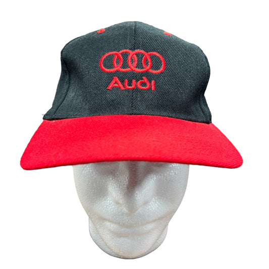 Vintage Audi Logo Black and Red Snapback Hat