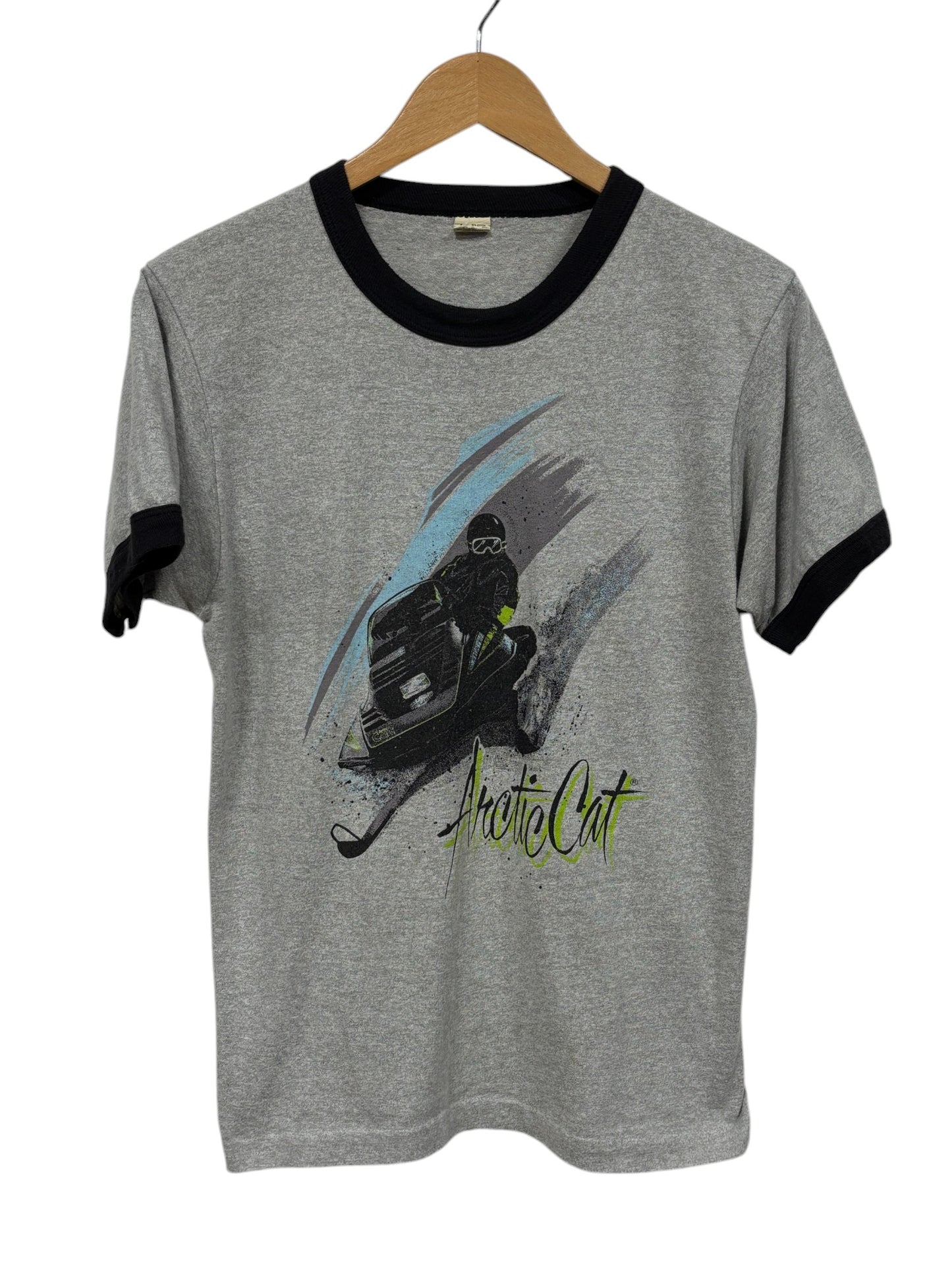 Vintage 90's Arctic Cat Snowmobiling Graphic Ringer Tee Size Medium