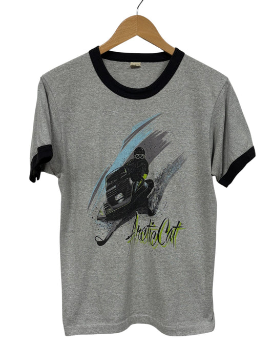Vintage 90's Arctic Cat Snowmobiling Graphic Ringer Tee Size Medium