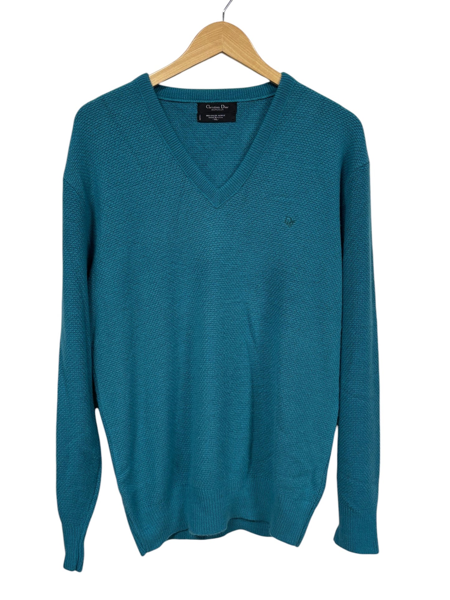 Vintage Christian Dior Monsieur 100% Orlon Acrylic Sweater Size XL