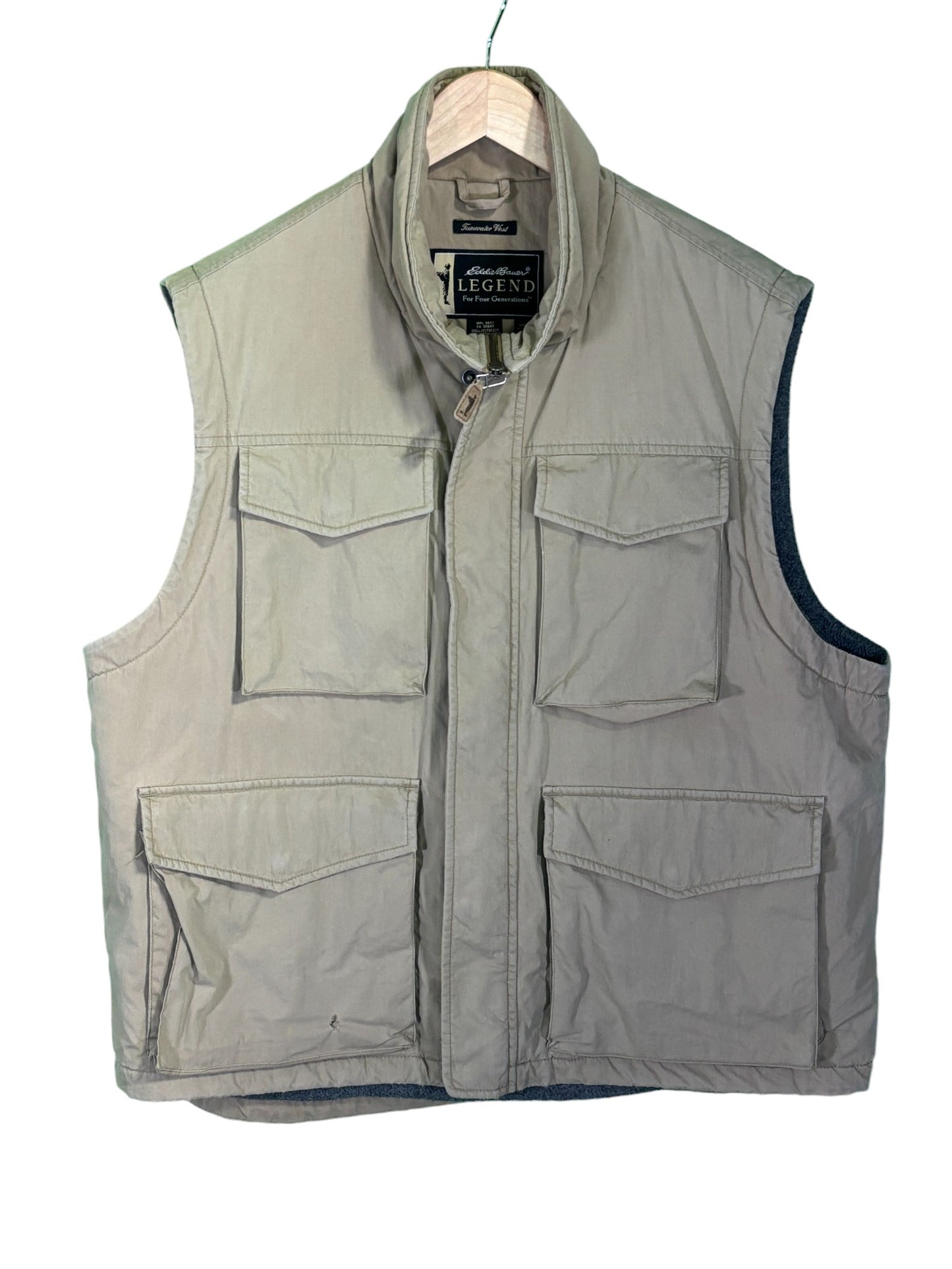 Vintage Eddie Bauer Legend Insulated Cargo Style Vest Size Medium