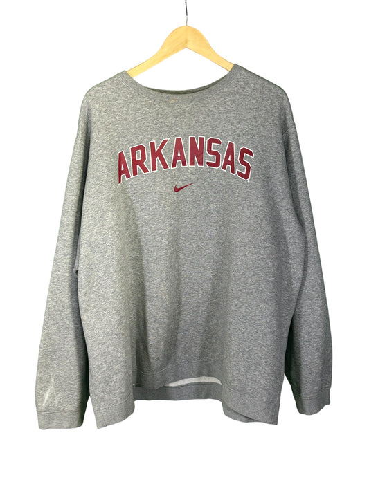Nike Arkansas Arc Logo Center Swoosh Grey Crewneck Size 3XL