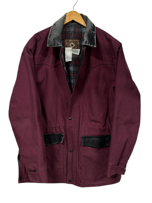 Vintage Walls Blanket Lined Maroon Chore Work Jacket Size Large