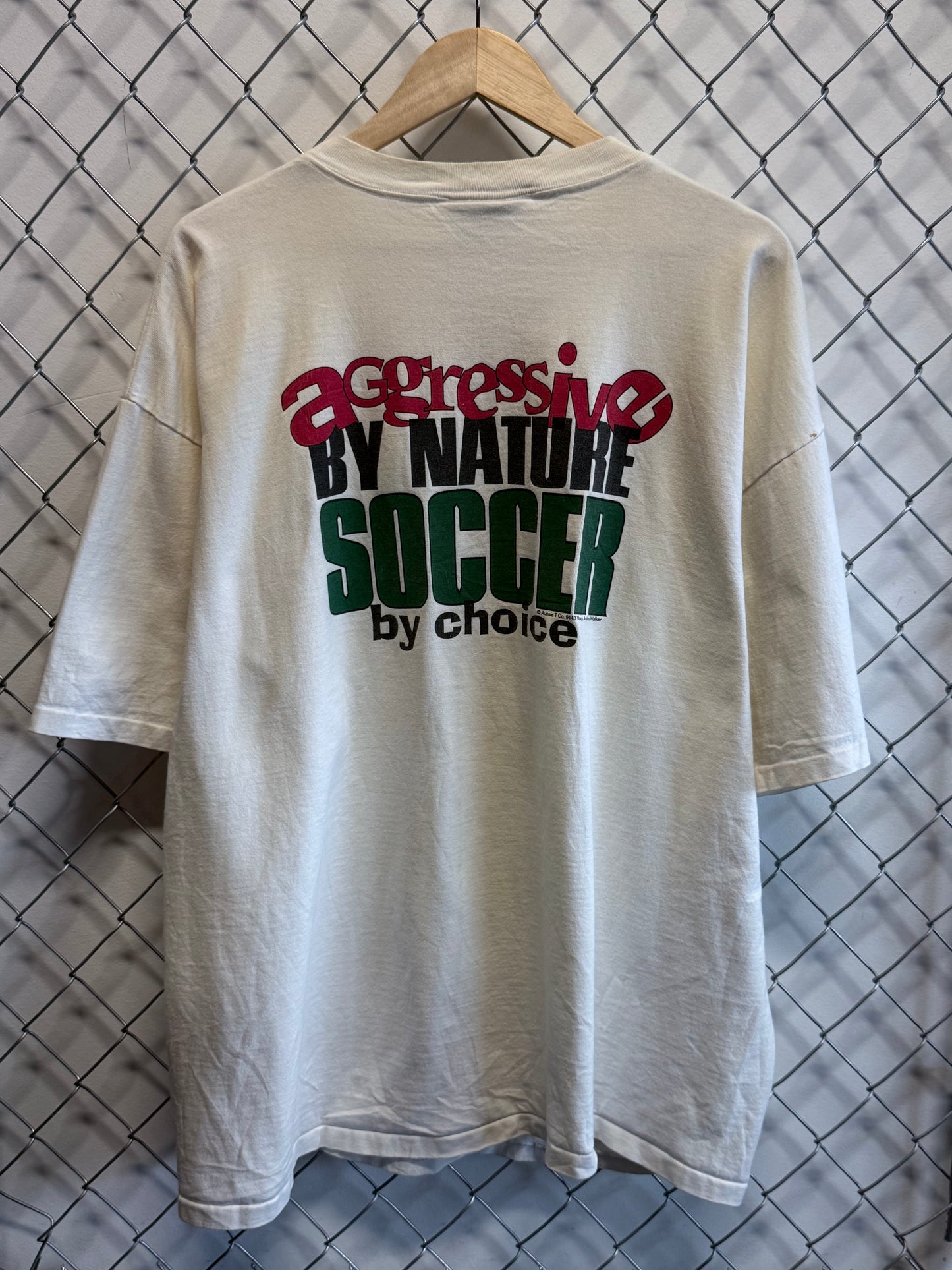 Vintage 90's Aggressive by Nature Soccer by Choice Graphic Tee Size XL