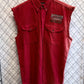 Harley Davidson Sturgis Biker Cut Off Button Up Shirt Size Large