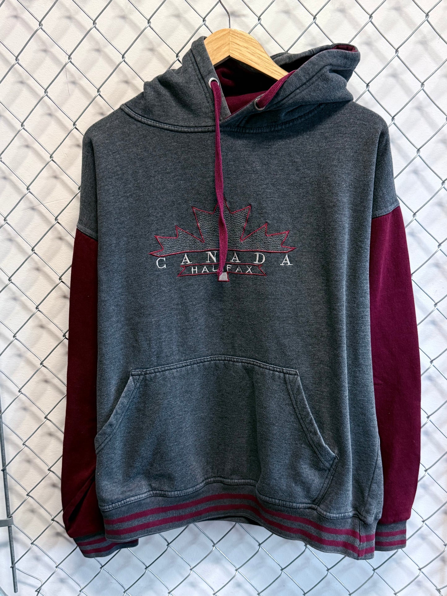 Vintage 90's Halifax Canada Two Toned Hoodie Size Large