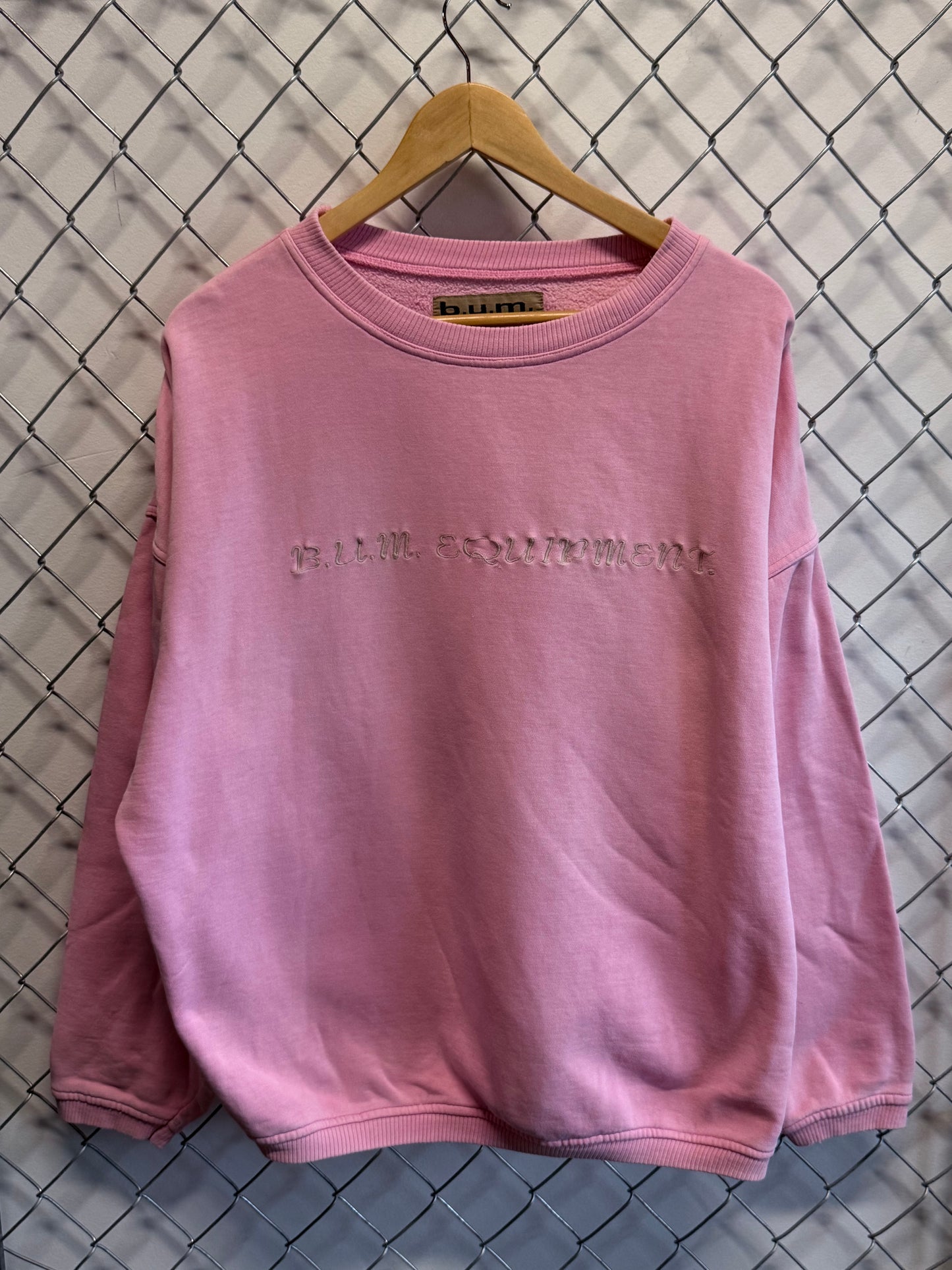 Vintage BUM Equipment Tonal Pink Crewneck Sweater Size Large