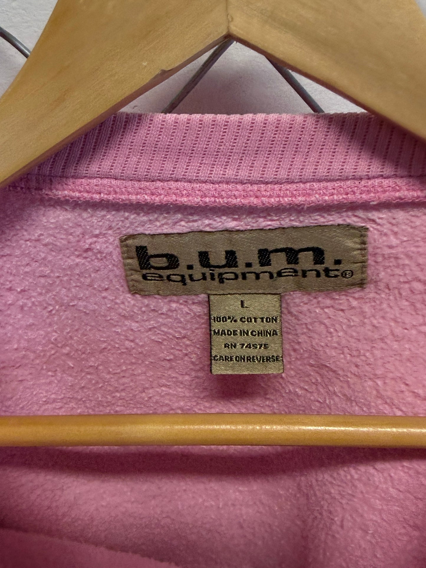 Vintage BUM Equipment Tonal Pink Crewneck Sweater Size Large