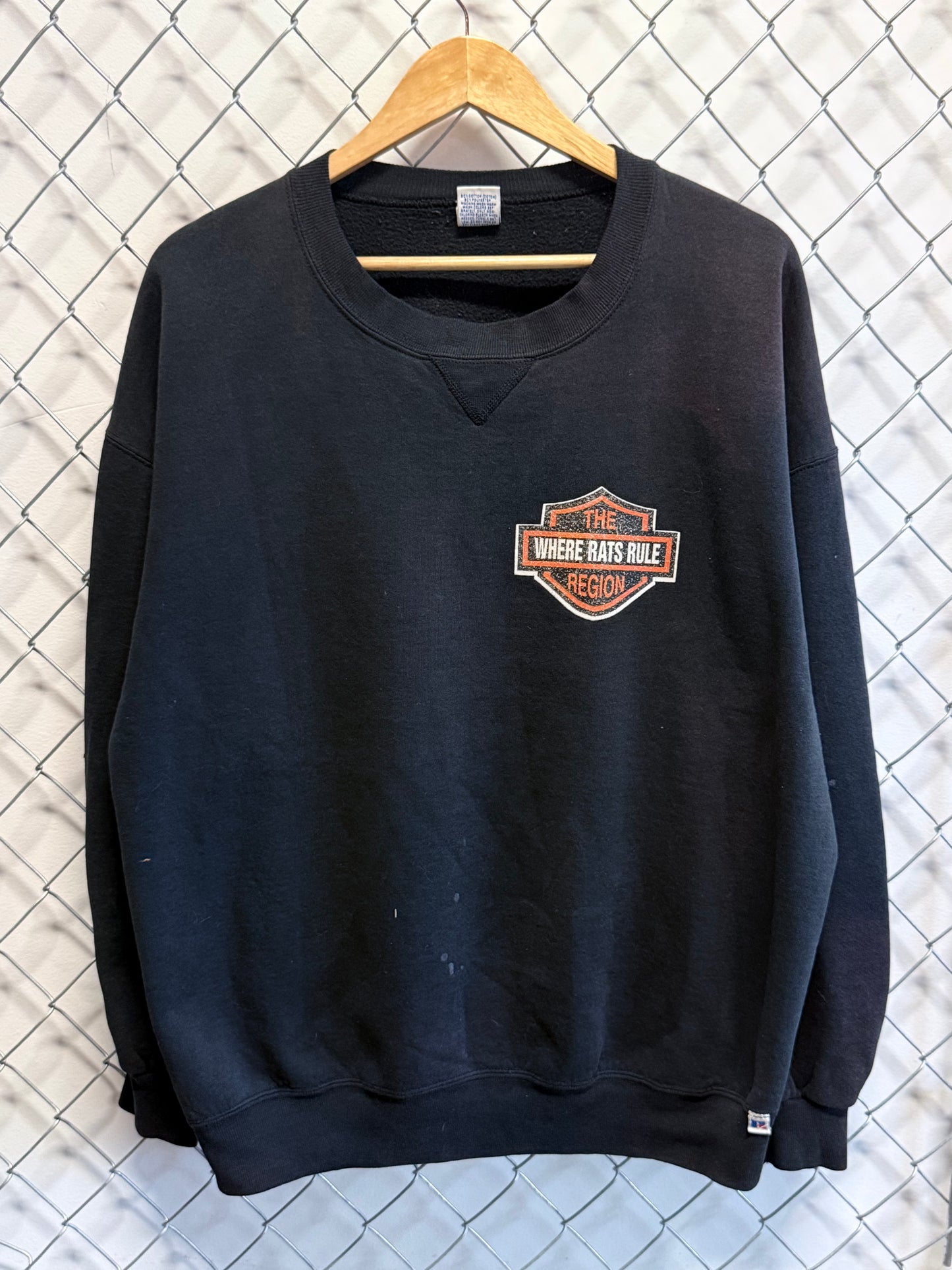 Vintage 90's The Region Rats Rule Biker Crewneck Sweater Size XXL