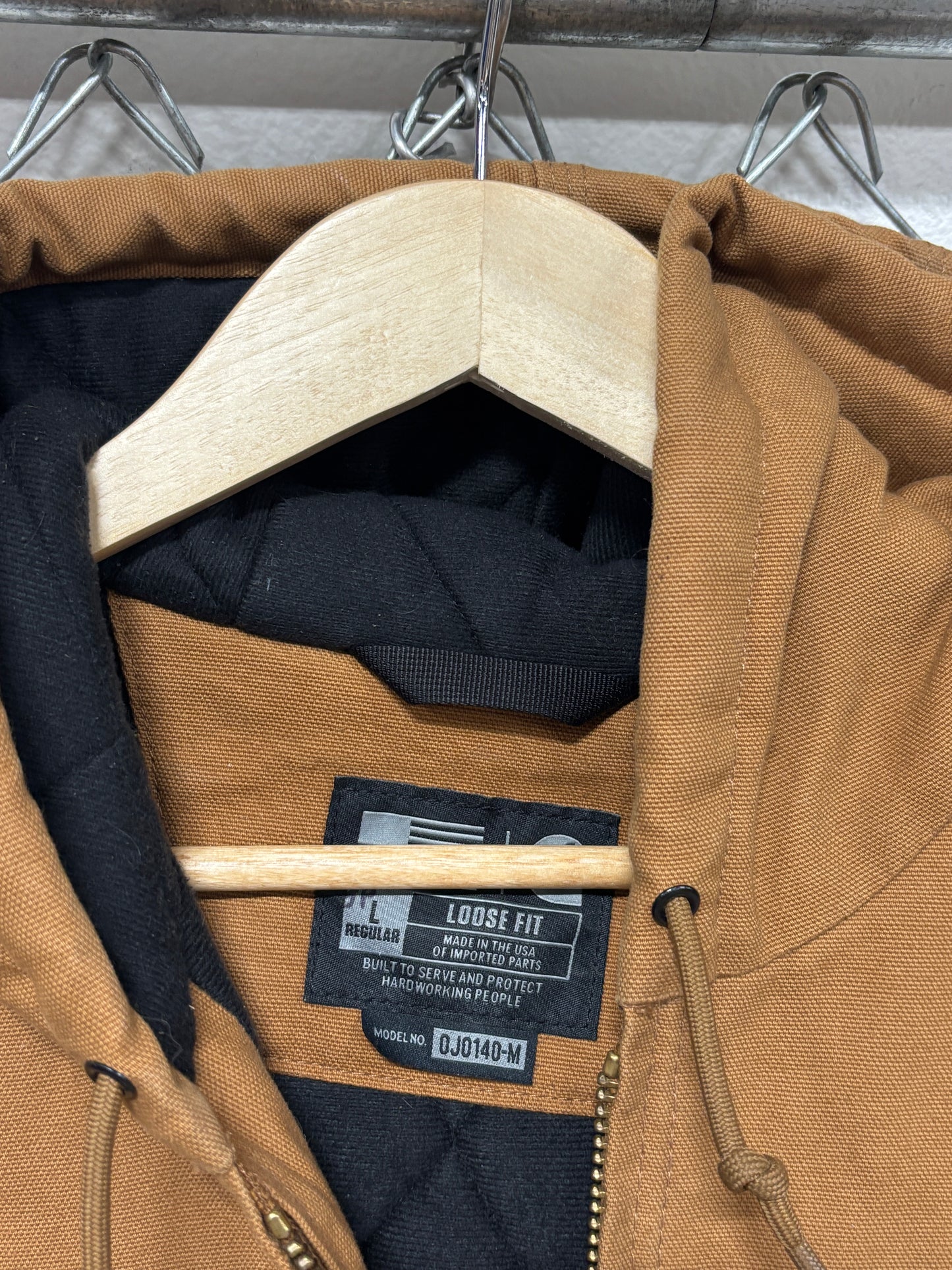 Carhartt J140 Brown Zip Up Loose Fit Work Jacket Size Large