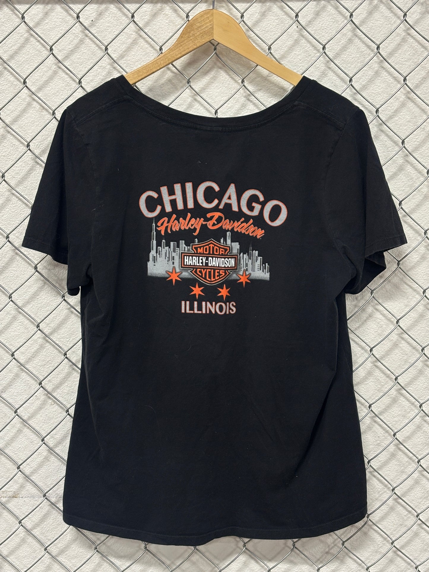 Harley Davidson Women's Chicago Illinois Biker Tee Size XL
