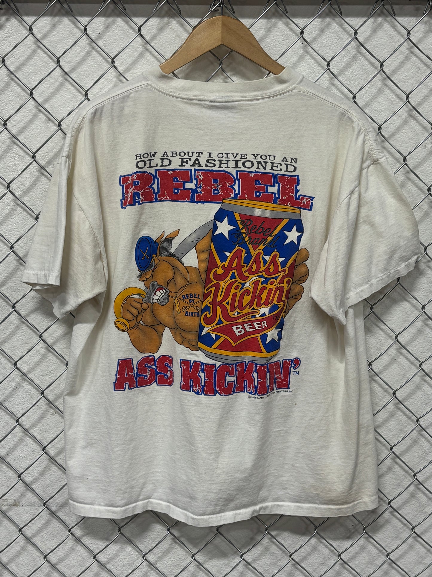 Vintage 90's Big Johnson Old Fashioned Rebel Funny Tee Size XL