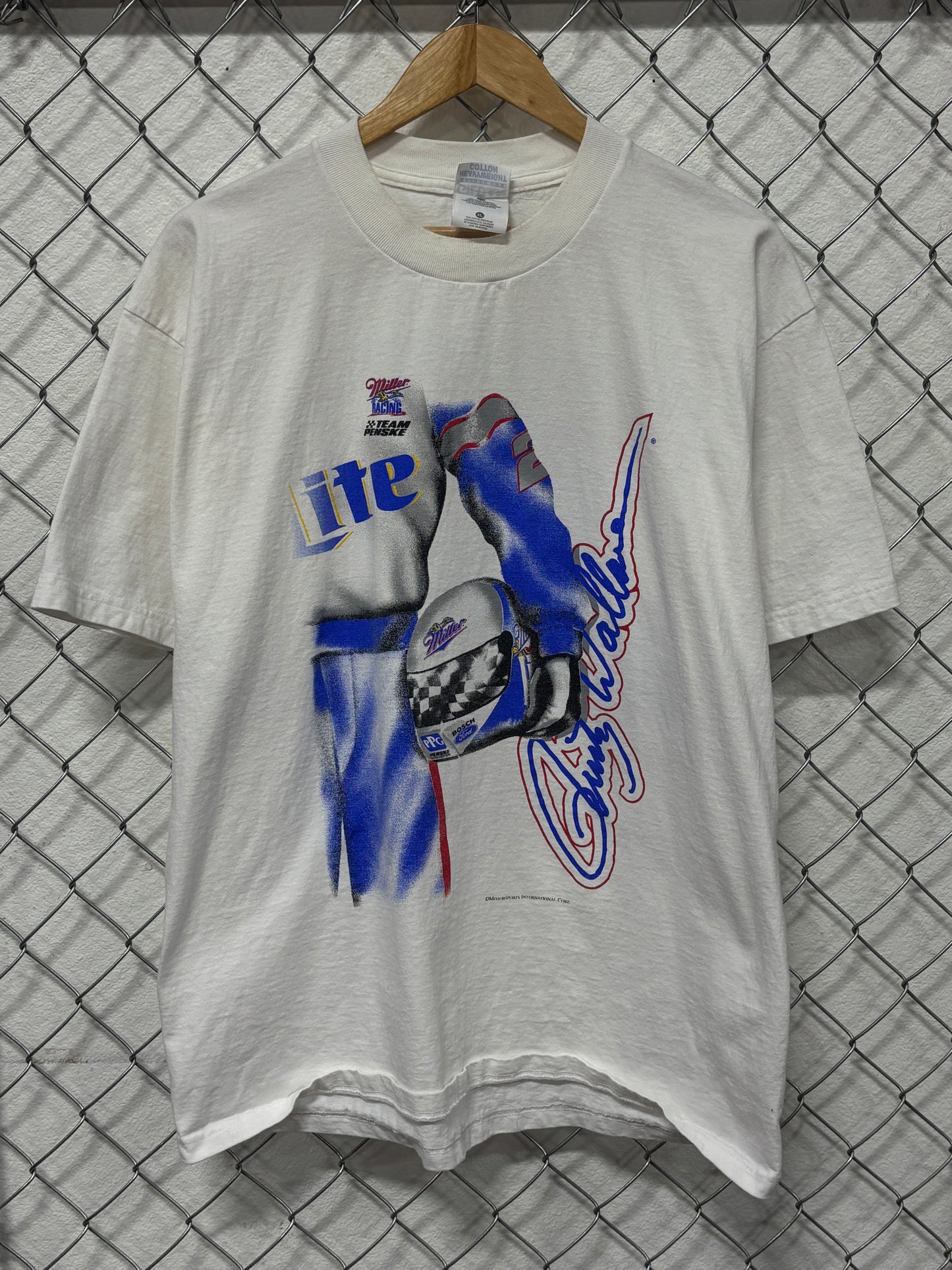 Vintage NASCAR Rusty Wallace Miller Lite Racing Graphic Tee Size XL
