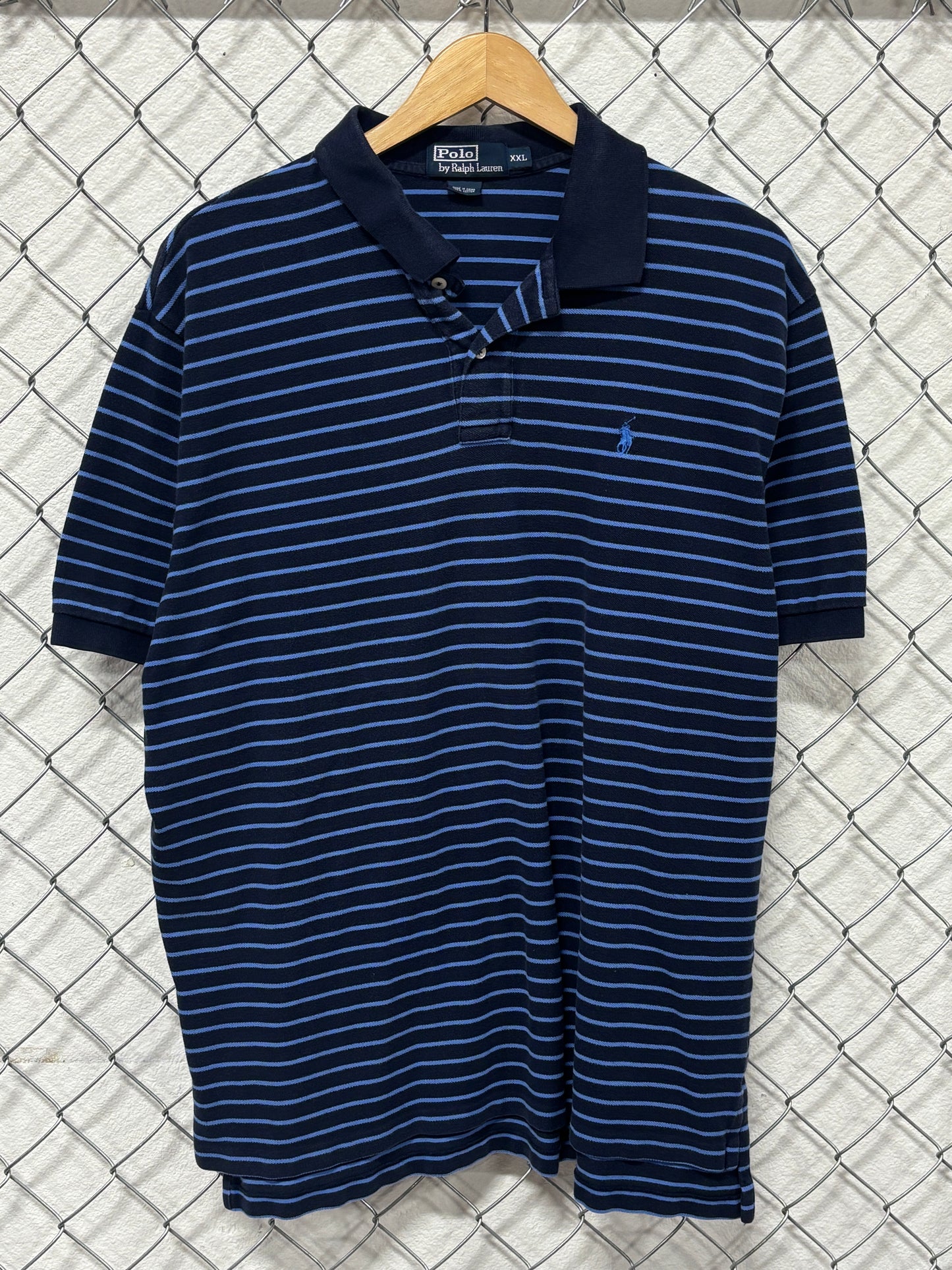 Polo Ralph Lauren Blue Striped Polo Shirt Size XXL