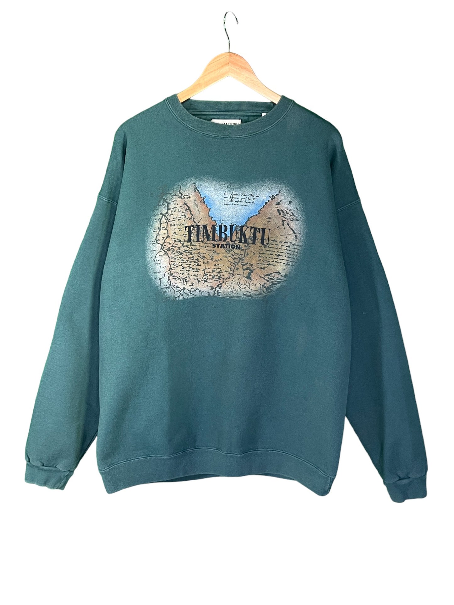 Vintage 90's Timbuktu Overdyed Graphic Crewneck Sweater Size Large