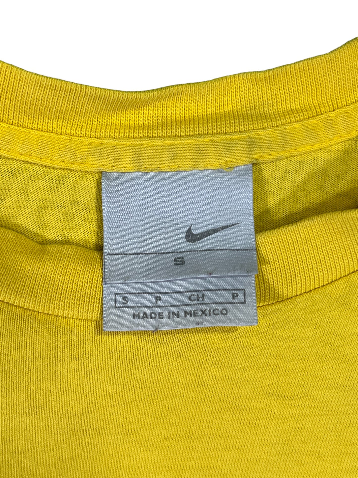 Vintage 00's Nike Yellow Embroidered Small Swoosh Tee Size Small