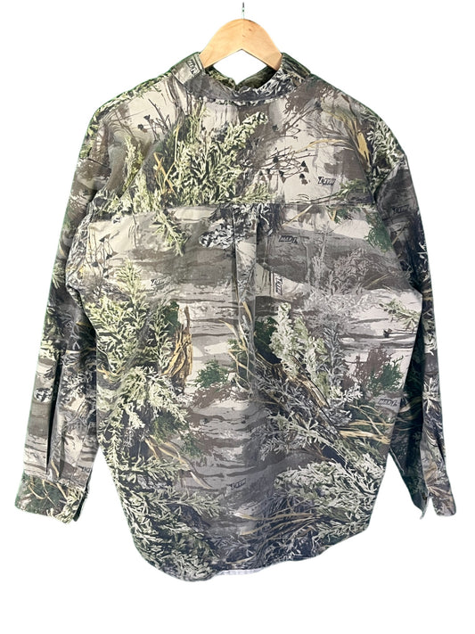 Vintage Realtree Hunters Woodland Camo Button Up Longsleeve Size Large