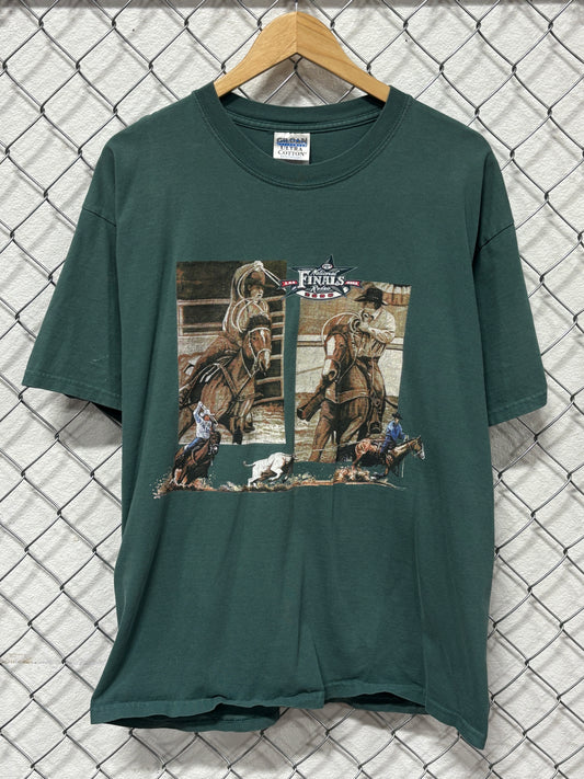 Vintage Y2K National Rodeo Finals Cowboy Graphic Tee Size XL
