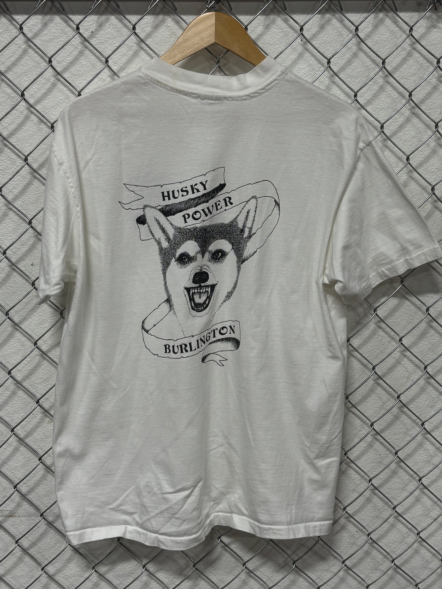 Vintage 90's Burlington Huskies Mascot Graphic Tee Size Large