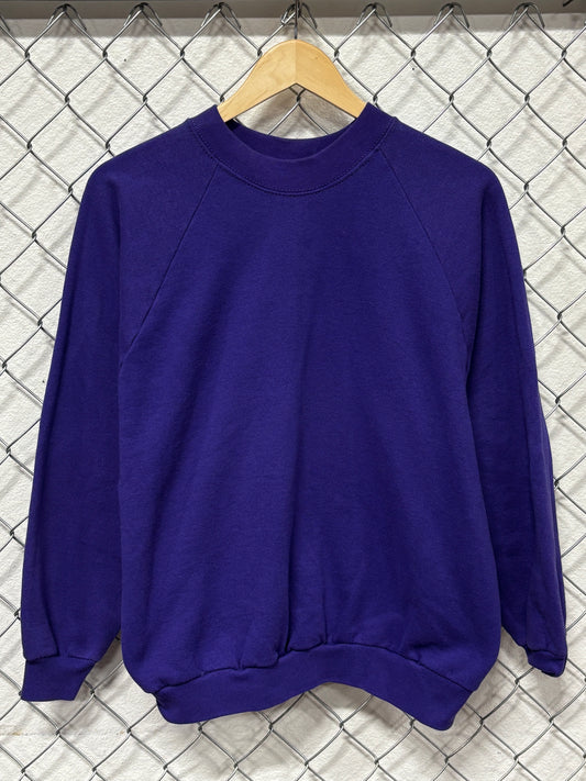 Vintage 90's Fruit of the Loom Women's Purple Blank Crewneck Size Large