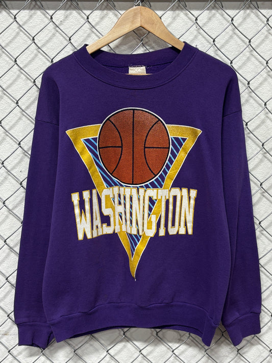 Vintage 90's Washington Huskies Basketball Crewneck Sweater Size Large