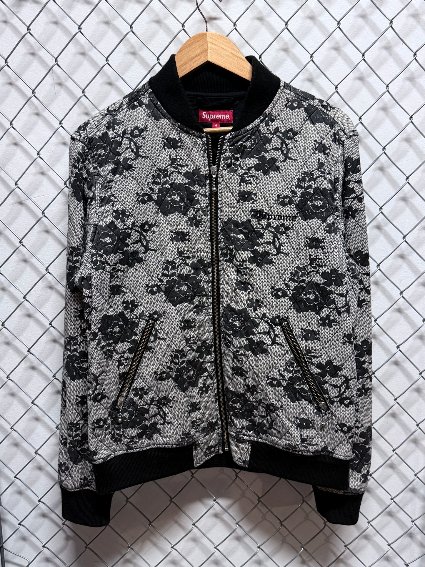 Supreme SS17 Quilted Lace Bomber Jacket Size Medium