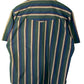 Vintage 90's Ely Plains Striped Short Sleeve Pearl Snap Button Up Size Large