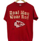 Vintage 90's Kansas City Chiefs Real Men Wear Red Logo Tee Size Medium