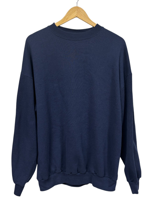 Vintage 90's Tultex Maximum Sweats Blue Blank Crewneck Sweater Size XL