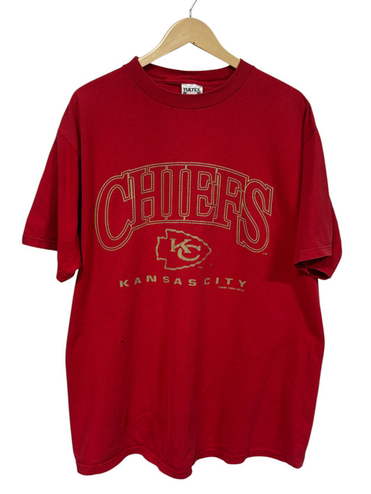 Vintage 1996 Tultex Kansas City Chiefs Logo Graphic Tee Size XL